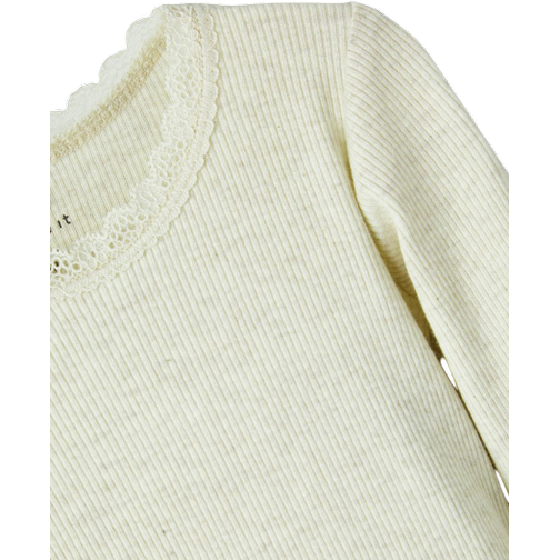 Name It Long Sleeved Rib Romper - Beige/Peyote Melange (13198038)