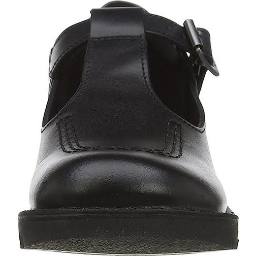 Kickers Kid's T-Bar Leather Shoes - Black