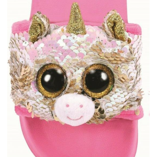 TY Footwear Sequin Slides - Fantasia The Pink Unicorn