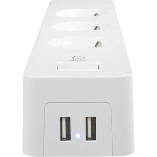 Deltaco SH-P03USB2 3-way 1.5m