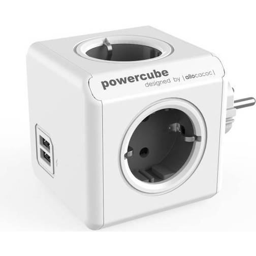 allocacoc PowerCube Original 4-way 2 USB Without Cable