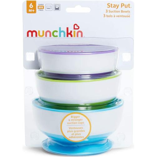 Munchkin Stay Put Suction Bowls 3-pack