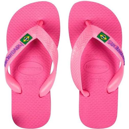 Havaianas Girl's Brasil Logo Flip Flops - Crystal Rose