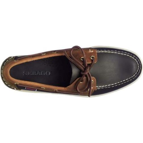 Sebago Docksides Portland Crazy Horse - Blue Navy/Tan/Green Musk