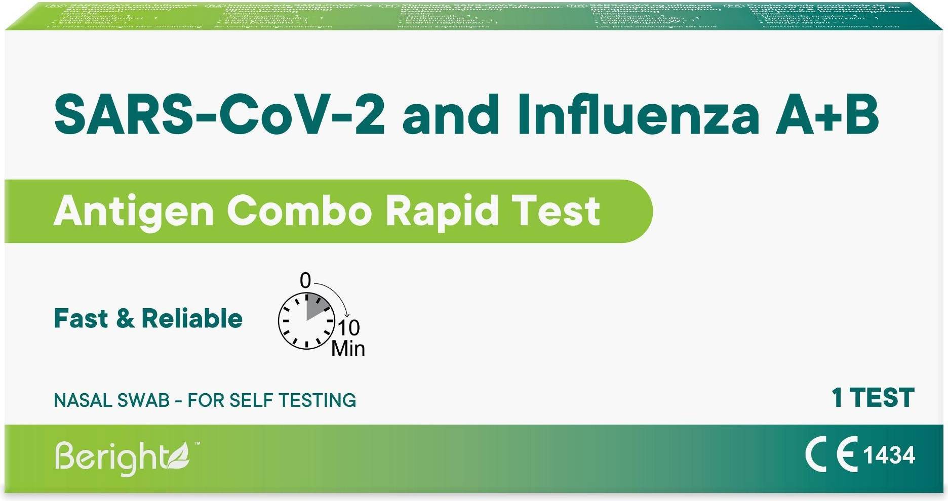 Beright 2-i-1 Influensa A/B Covidtest 1 styck