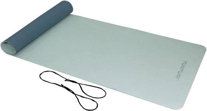 Tunturi TPE Yogamatta 4 mm ljusblå mörkblå, svart garn