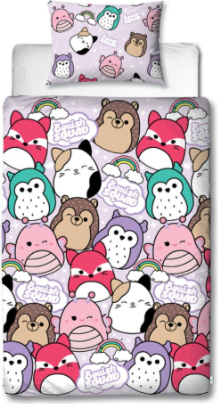 Squishmallows Bright Single Duvet Cover & Pillowcase Set 135x200cm