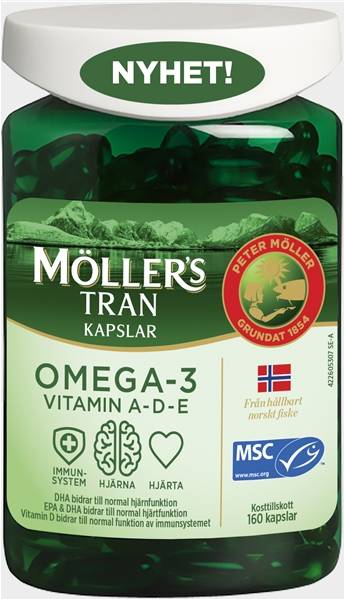 Möllers Tran Kapslar Omega-3 160 st