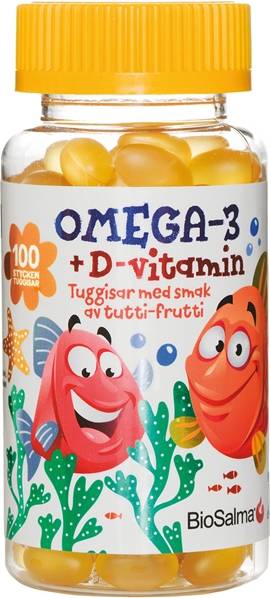 BioSalma Omega-3 + vitamin D Tutti Frutti 100 st