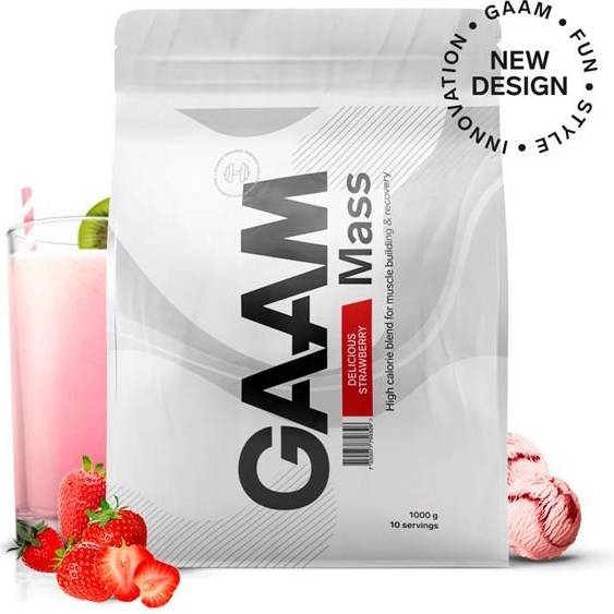 100% MASS Premium, 1 kg, Gainer, Delicious Strawberry