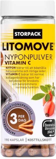 Litomove Nyponpulver Vitamin C 190 st