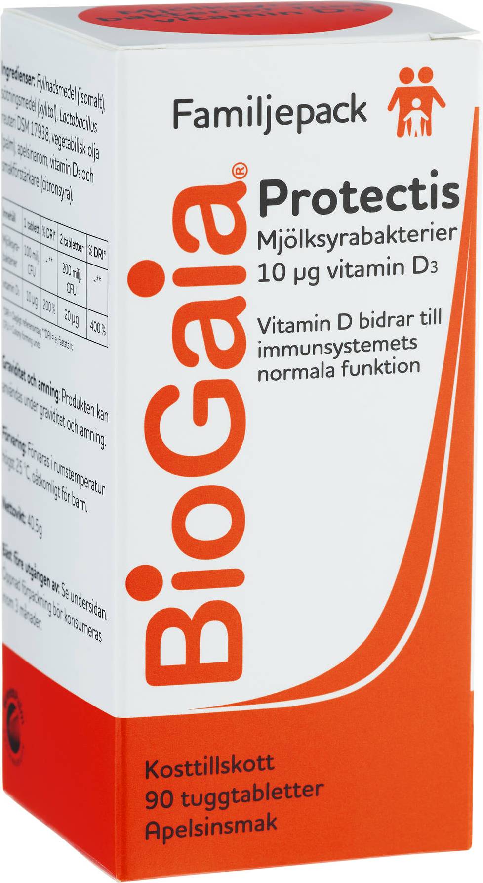 BioGaia Protectis Familjepack Mjölksyrabakterier Vitamin D3 90 st