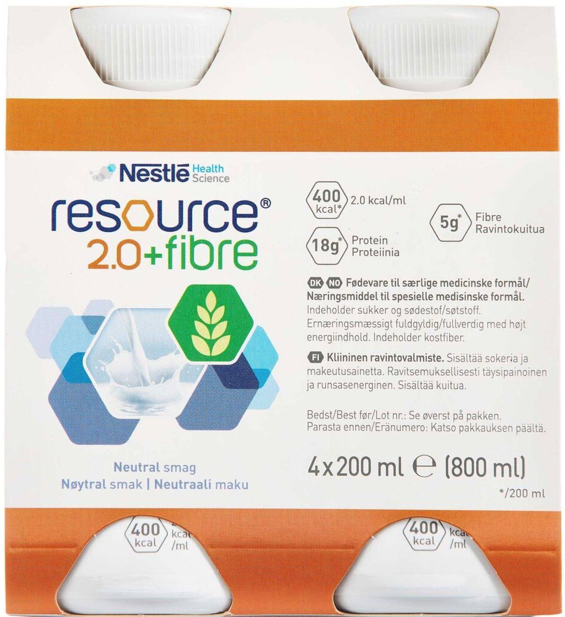 Resource 2.0 fibre med neutral smak 4x200 ml