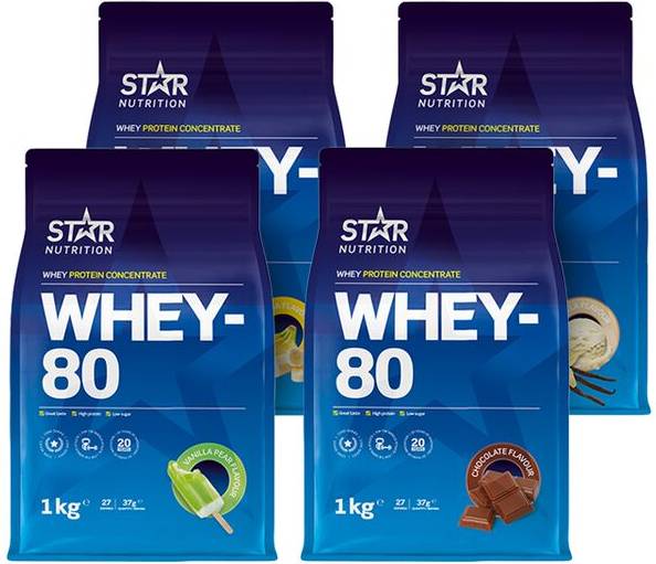 Star Nutrition Whey-80 Mix & Match 1kg 4 st