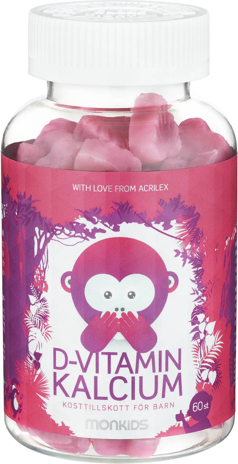 Monkids Vitamin D + Calcium Strawberry 60 st