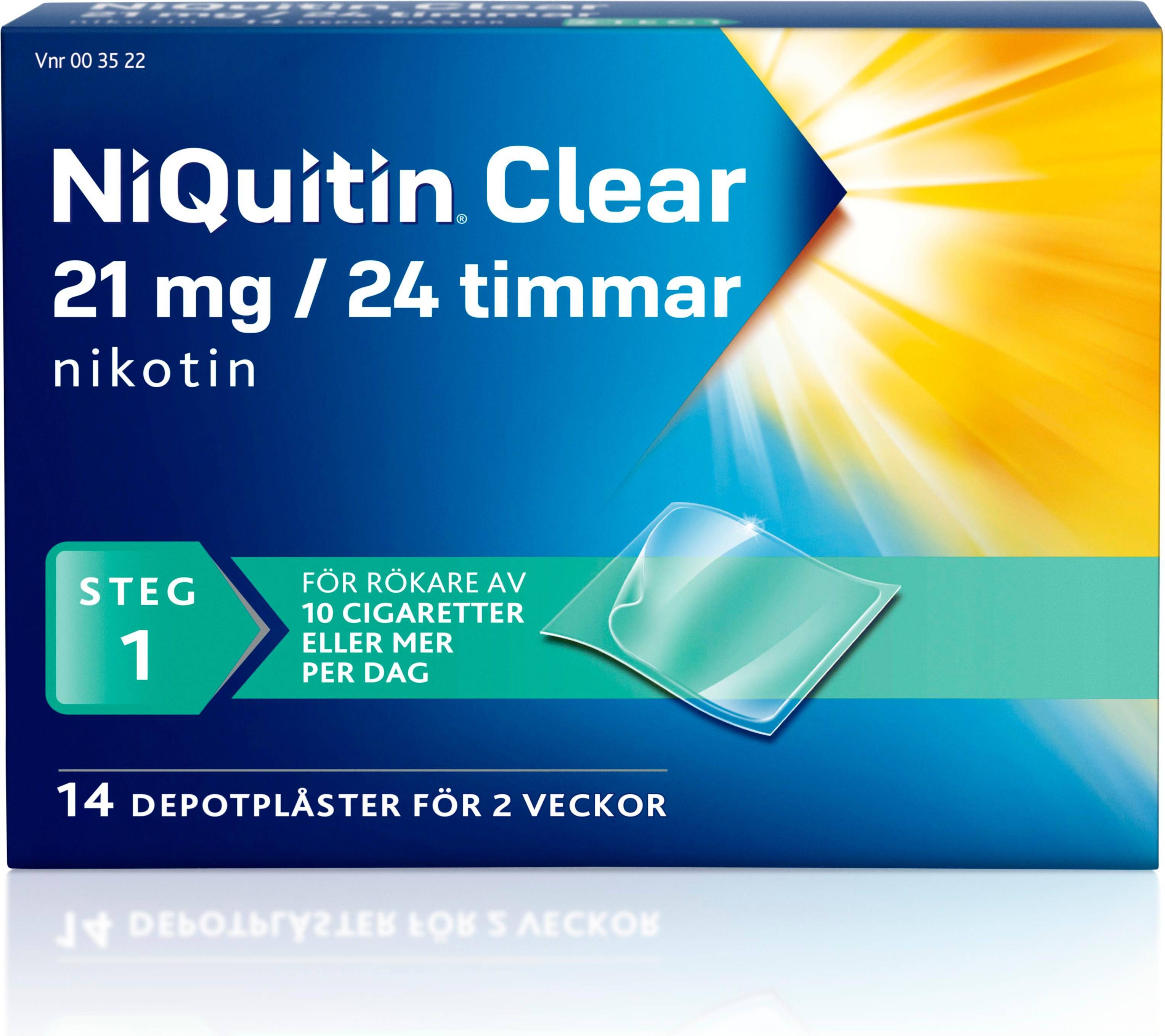 NiQuitin Clear 21mg/24 Timmar 14 st Plåster