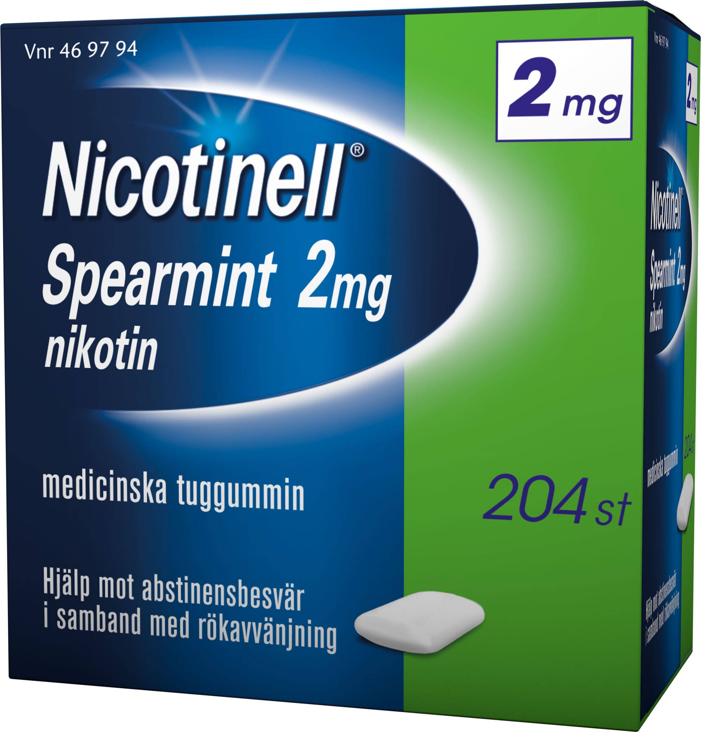 Nicotinell Spearmint 2mg 204 st Tuggummi
