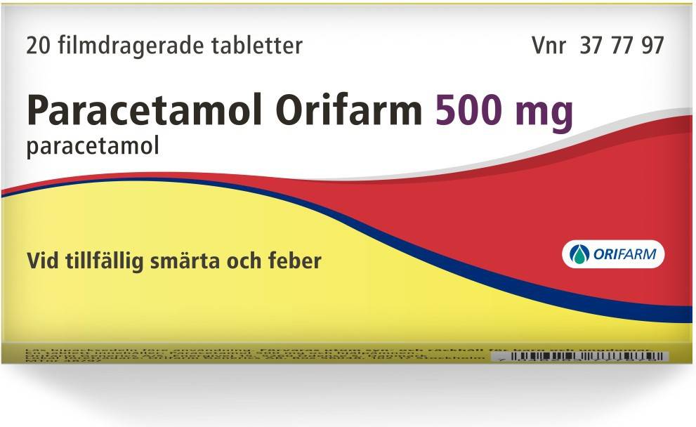 Paracetamol Orifarm 500mg 20 st Tablett