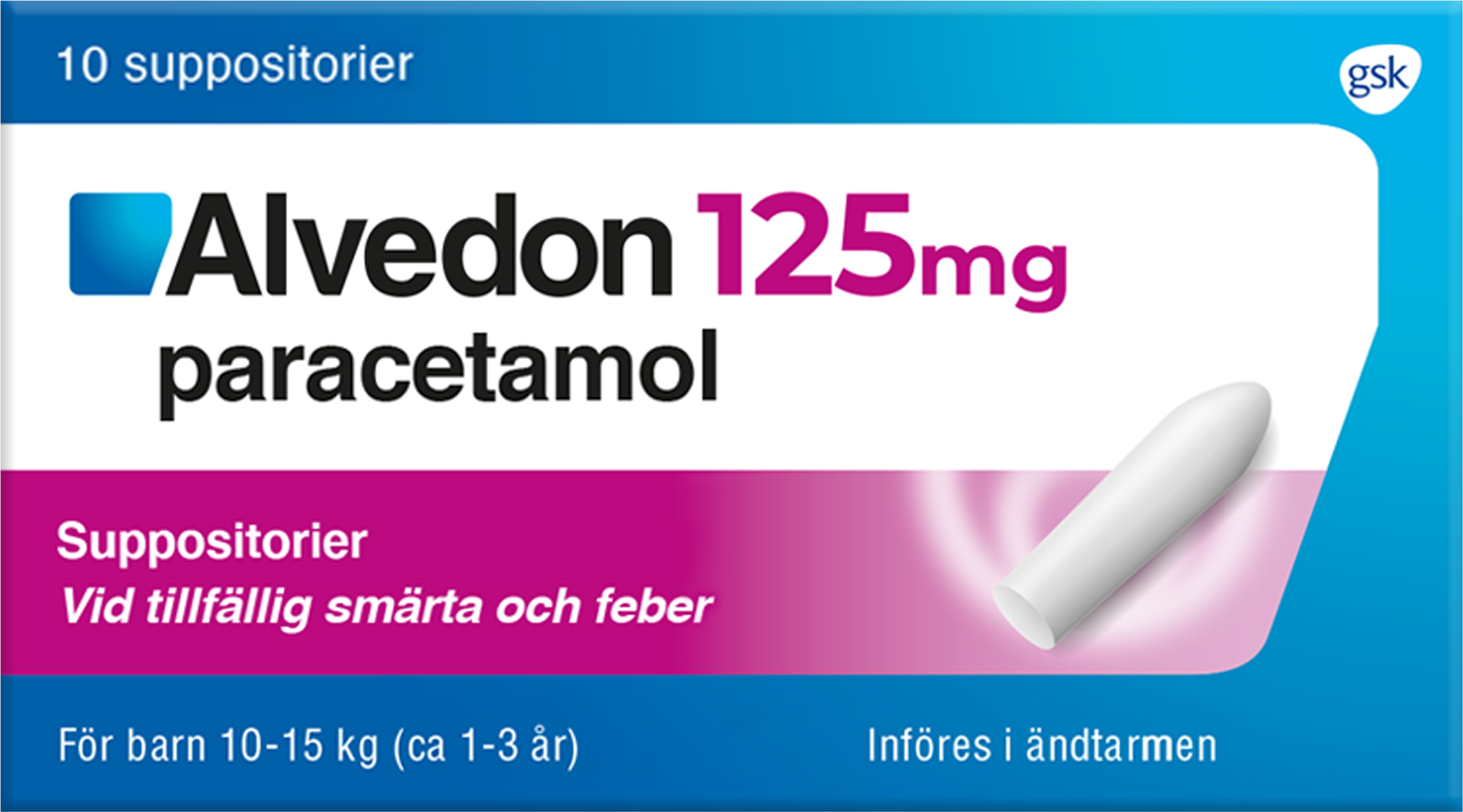 Alvedon 125mg 10 st Stolpiller