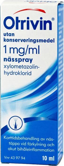 Otrivin utan konserveringsmedel 1mg/ml 10ml Nässpray