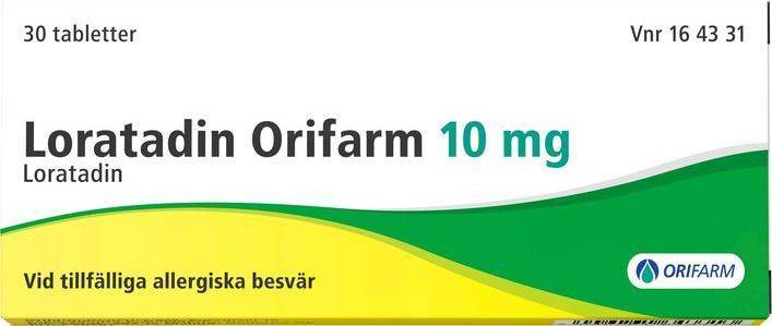 Loratadin Orifarm 10mg 30 st Tablett