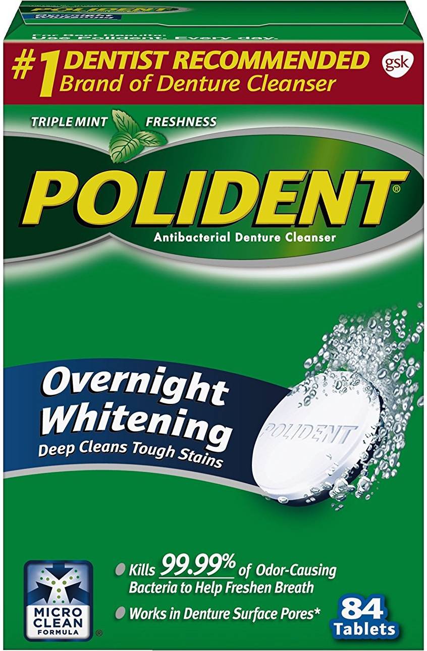 Polident Overnight Denture Cleanser Tablets 84-pack