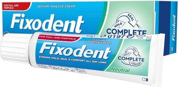 Fixodent complete neutral denture adhesive cream 40g