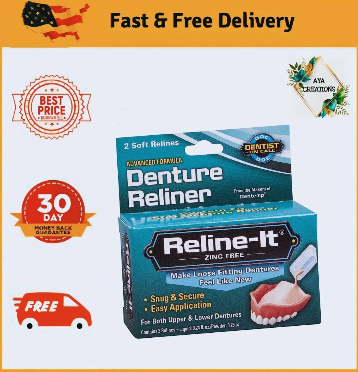 Majestic dentemp reline it zinc soft fitting denture kit