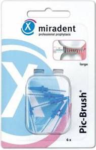 Miradent PIC-brush ersättningsborste stor blå, 6 stycken