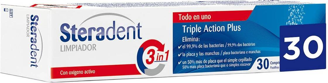 Steradent Cleaning for Dentures Triple Acción 30