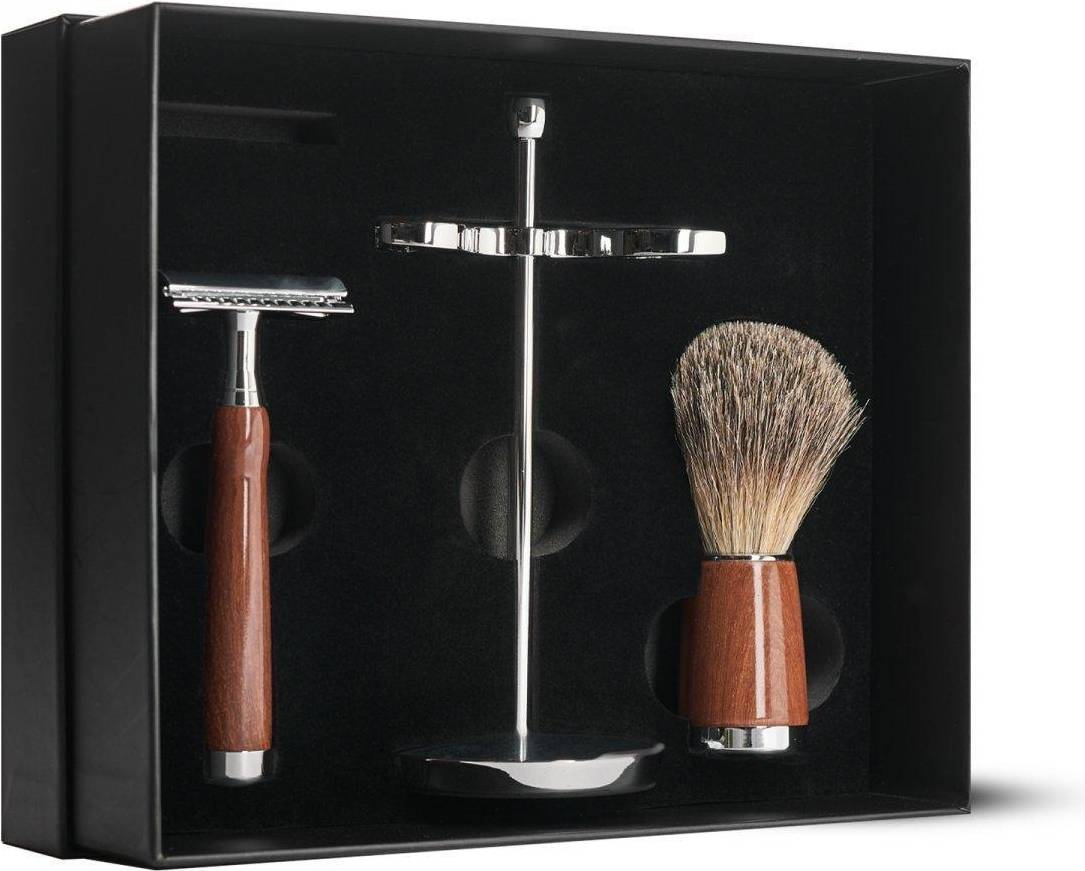 Benjamin Barber Classic 3-delars Rakset Wood Safety Razor