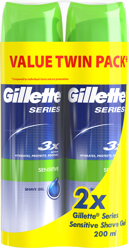 Gillette Series Sensitive Shave Gel 200ml 2-pack