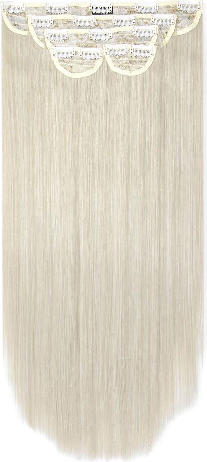 Lullabellz Super Thick Piece Straight Clip In Extensions 22.5 inch Bleach Blonde 5-pack