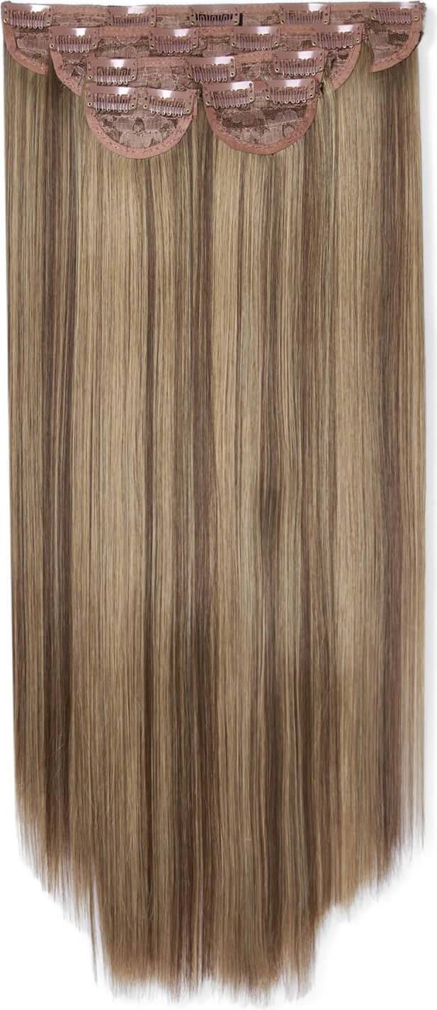 Lullabellz Super Thick Straight Clip In Hair Extensions 22 inch 5-pack Mellow Brown