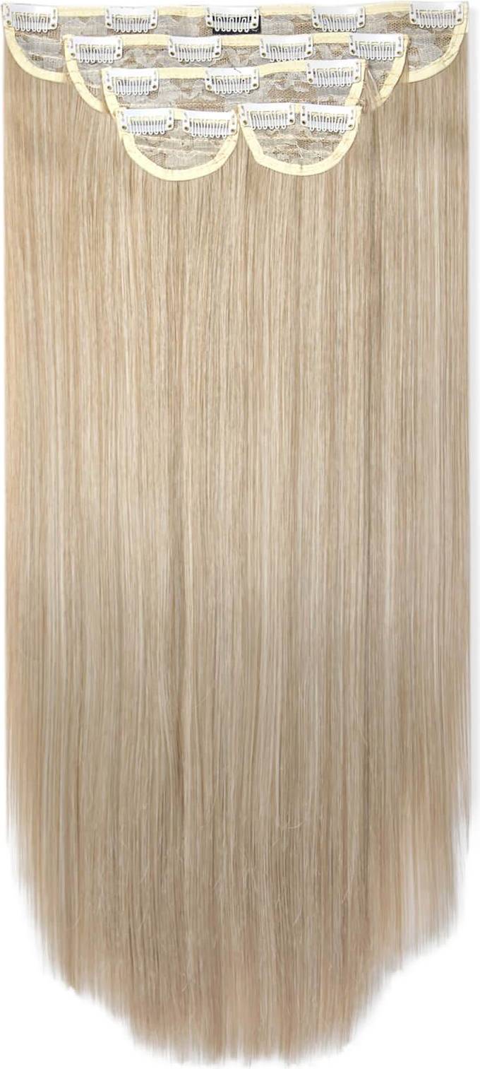 Lullabellz Super Thick Straight Clip In Hair Extensions 22 inch California Blonde 5-pack