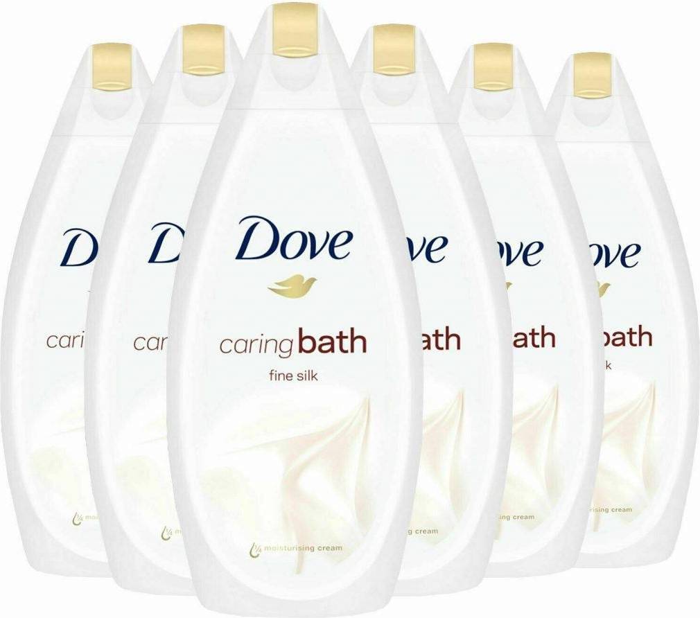 Dove Dove Caring Bath Fine Silk Soak with 1/4 Moisturising Cream, 3x450ml