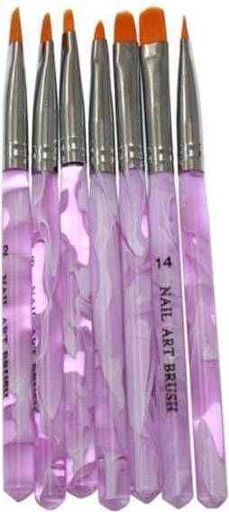 Nagelpenslar/nagelverktyg 7-pack För Uv Gel