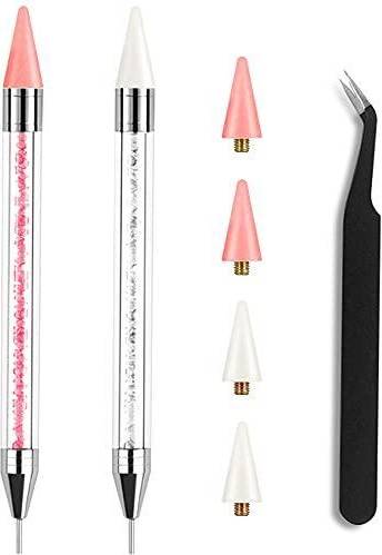 Wax Pencil for Rhinestones Wax Pen Rhinestone Picker Dotting Pen 2 Pieces Acryli