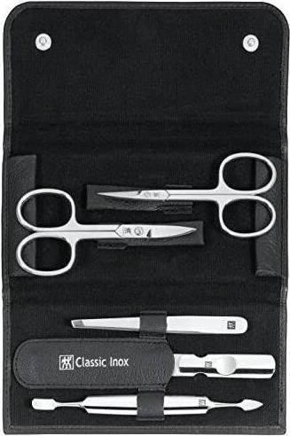 Zwilling Zwilling Classic INOX Manicure Pedicure Set Nail Care Real Leather with Push Button 5 Pieces