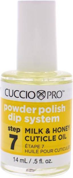 Cuccio Colour Pro Powder Polish Dip System Milk and Honey Cuticle Oil Step 7 Nail