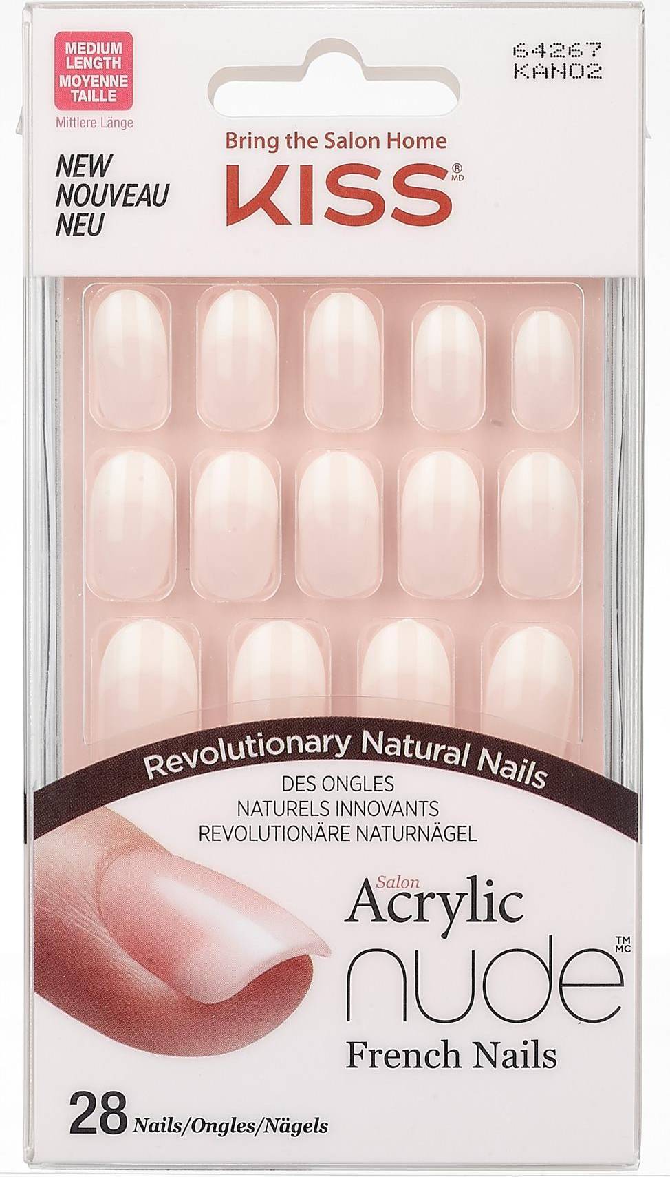 Kiss Salon Acrylic Nude French Nails 28-pack