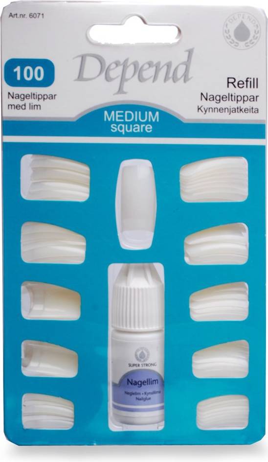 Depend Nageltippar Medium Square 100-pack