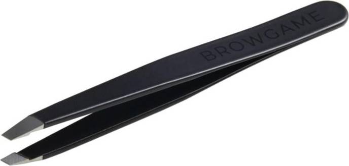 Browgame Cosmetics Signature Tweezer Slanted Soft Touch Blackout