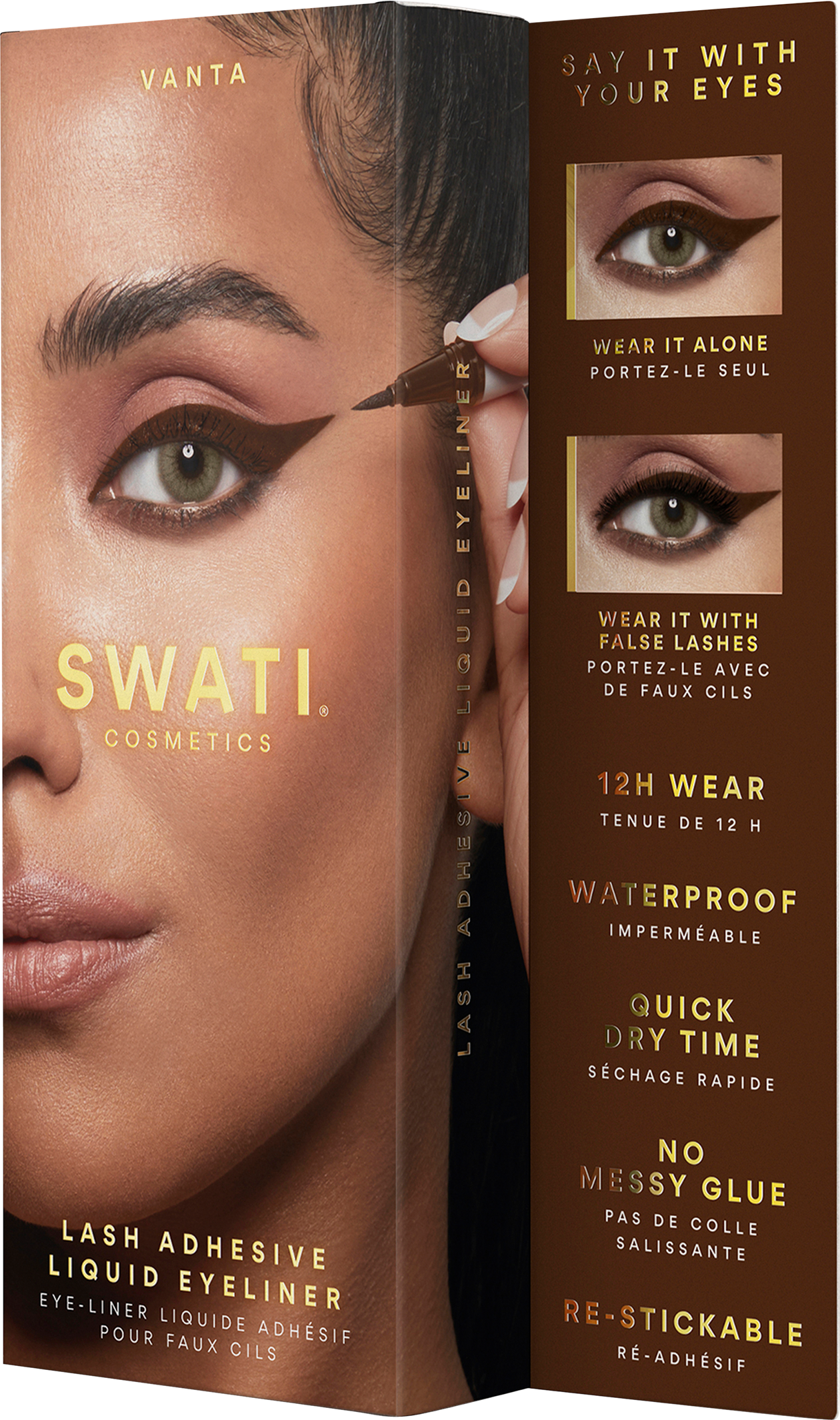 SWATI Cosmetics Lash Adhesive Liquid Eyeliner Vanta Brun