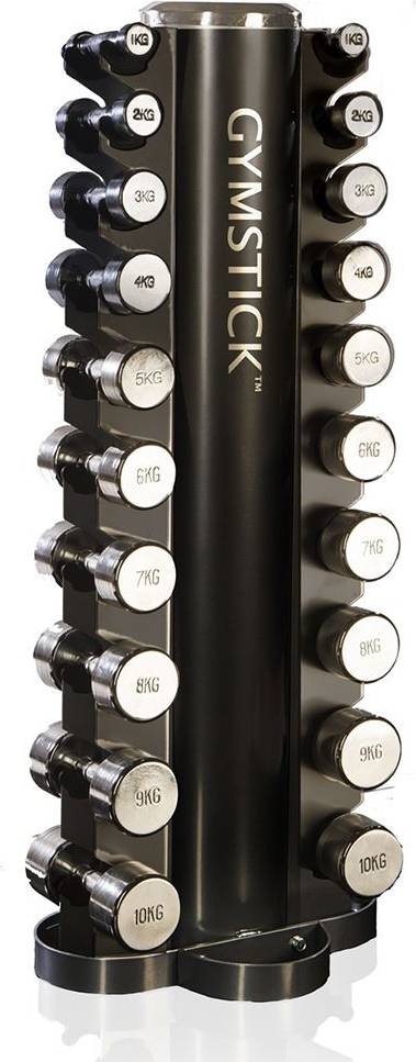 Gymstick Tower Rack Chrome with Dumbbells Set