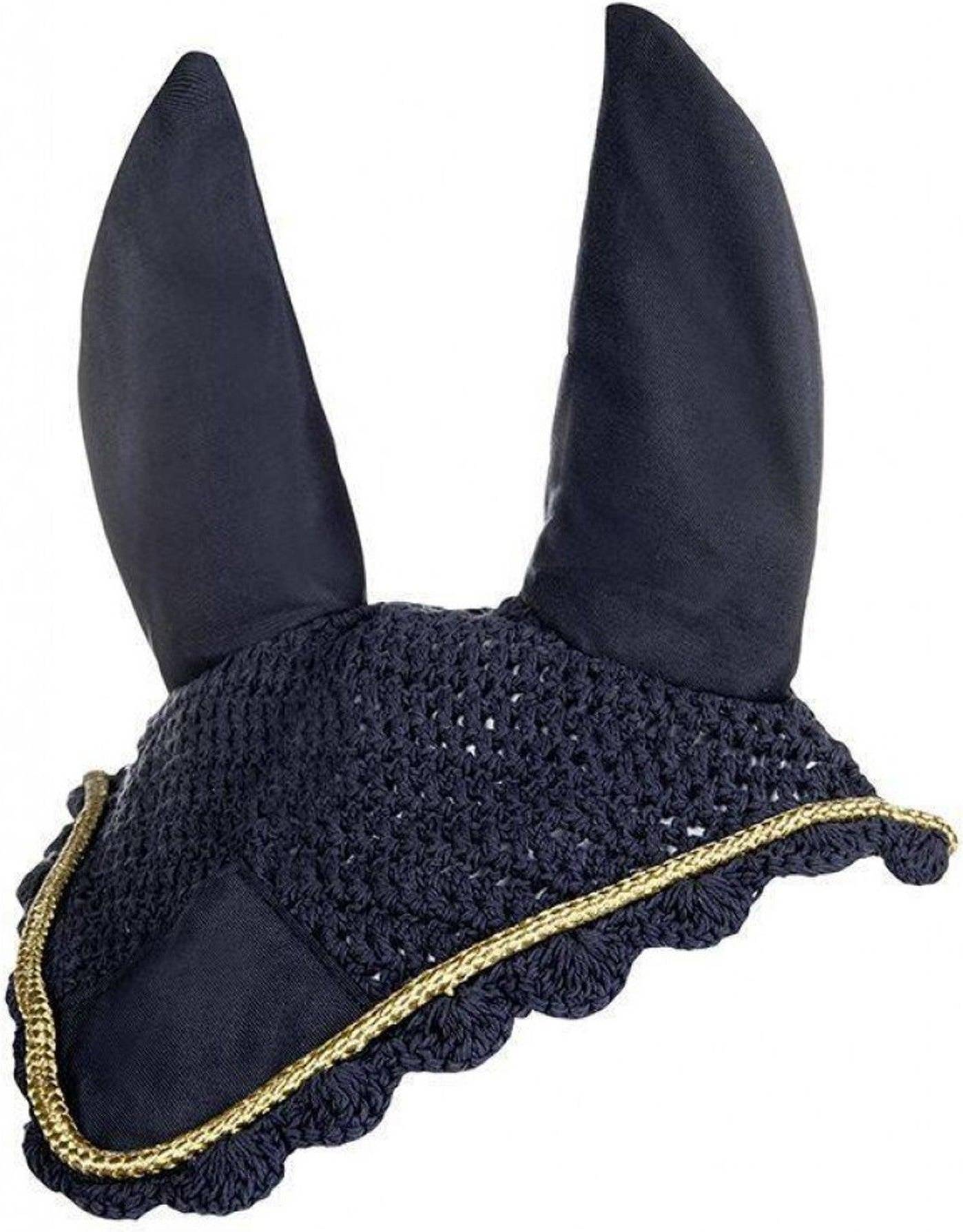 HKM Ear Bonnet, Blue/Gold Pony Blue/Gold