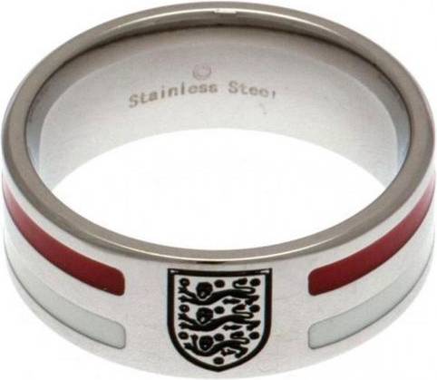 England Football Gifts Stainless Steel Striped Ring