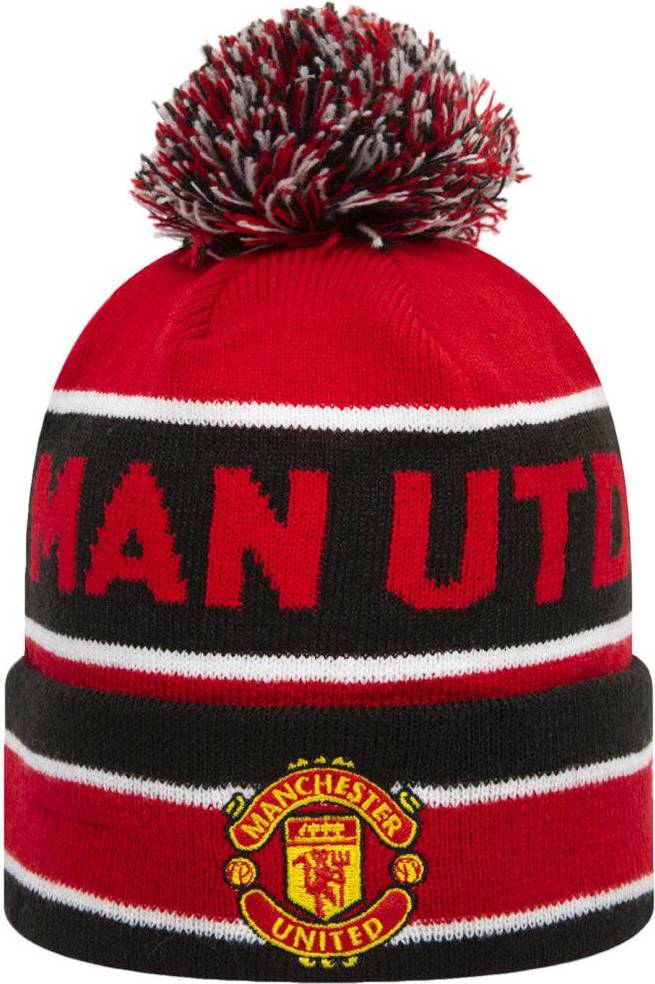 New Era Manchester United Striped Multi Bobble Beanie Hat