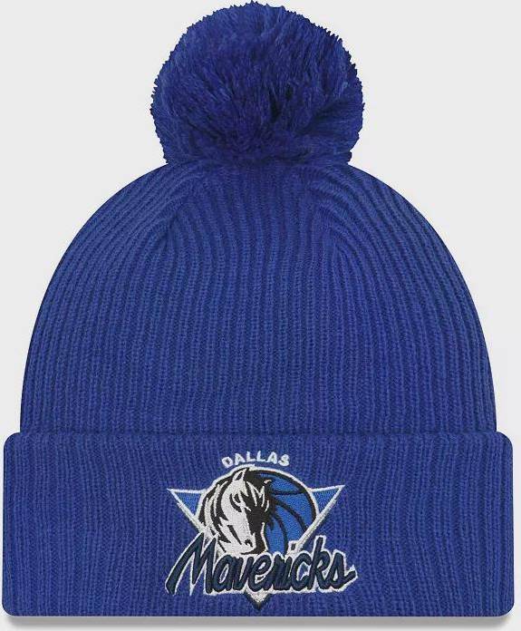 New Era Dallas Mavericks 2021 NBA Tip-Off Team Color Pom Cuffed Knit Beanie Sr