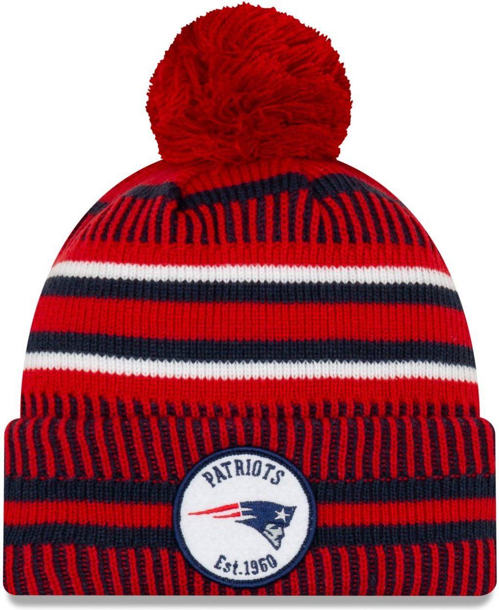New Era Sideline Home 2019 Bobble Hat New England Patriots
